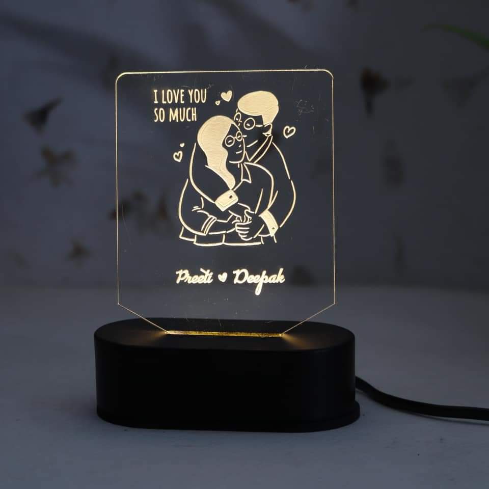 Customised LED I Love You Lamp - Premium Caricature from TheGiftBays - Just ₹650! Shop now at TheGiftBays